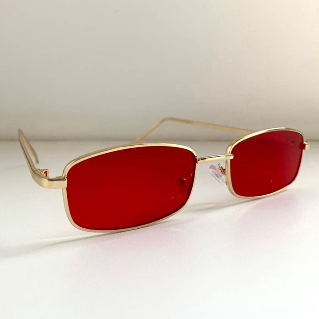 Óculos de Sol Retangular Retro Vintage Clássico Várias Cores Masculino ...