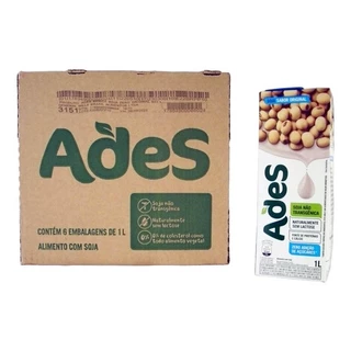 Bebida À Base De Soja Original Ades zero açucar kit 6unidades 1L