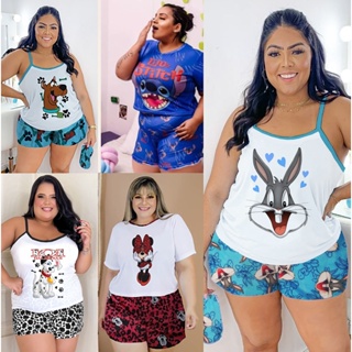 Pijama Plus Size Feminino Pinguim/Lulu Com Tapa Olho - Bella Pelle - Pijama  Feminino - Magazine Luiza