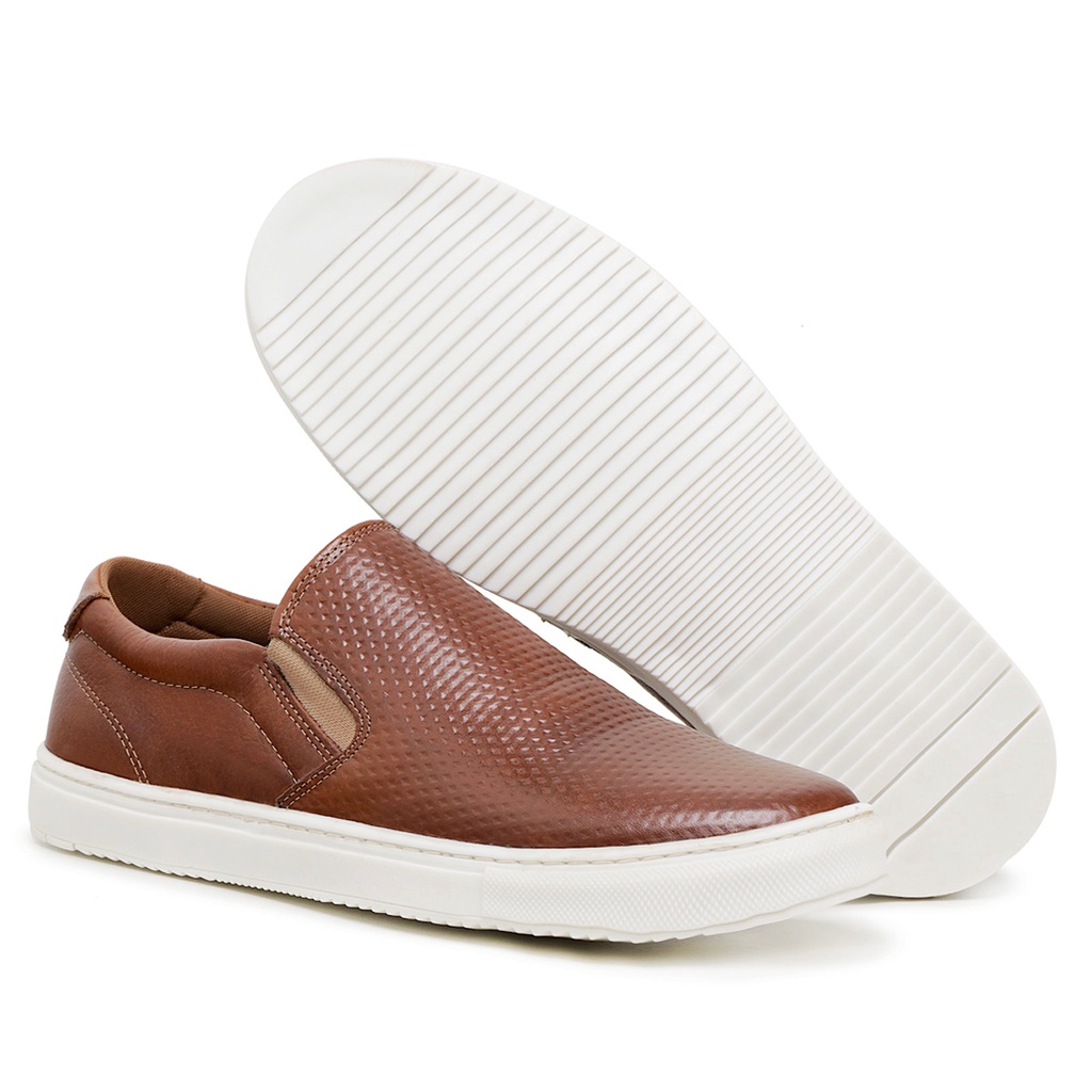 Sapatenis Mocassim Iate Slip On Masculino Couro Legitimo Facil de Calçar em Promoção