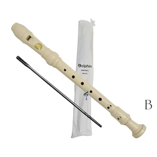 Flauta Doce Barroca Dolphin Com Capa + Vareta Limpeza DP124 em Oferta na Shopee