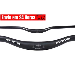 Guidão De Bicicleta Curvo Gta Aluminio 31.8mm x 720mm Preto Para Bike Mtb