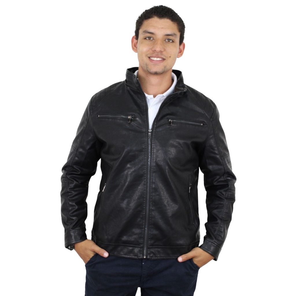 Jaqueta De Inverno Masculina De Couro Ecológico Broken Rules