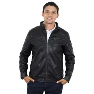 Jaqueta De Inverno Masculina De Couro Ecológico Broken Rules