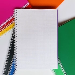 Caderno Quadriculado 7X7mm Universitario 80F Preto Capa Dura - Pauta Branca