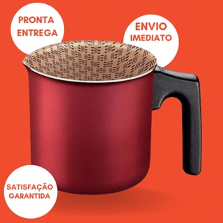 Fervedor Caneca Leiteira Tramontina 12cm 1 litro Vermelha