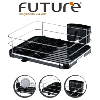Escorredor De Louças Com Porta Talher Removível Para Cozinha Future