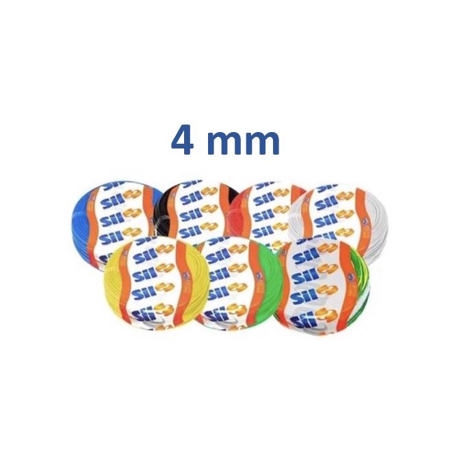 Fio 4mm Sil Cabo Flexível Rolo De 25m / 50m / 75m / 100m 750v (Várias Cores)