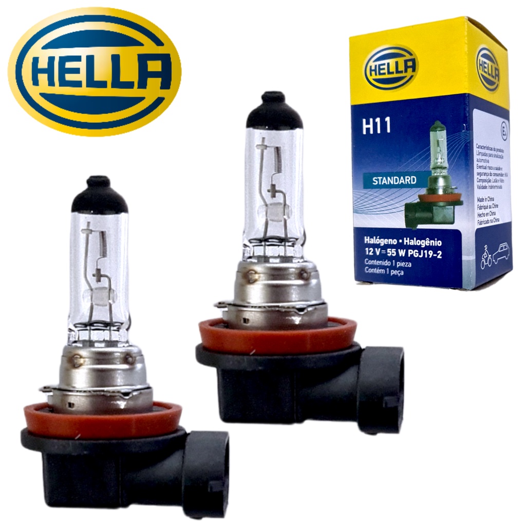 LAMPADA AUTOMOTIVA FAROL H11 12V 55W PGJ19/2 HELLA PAR | Shopee Brasil