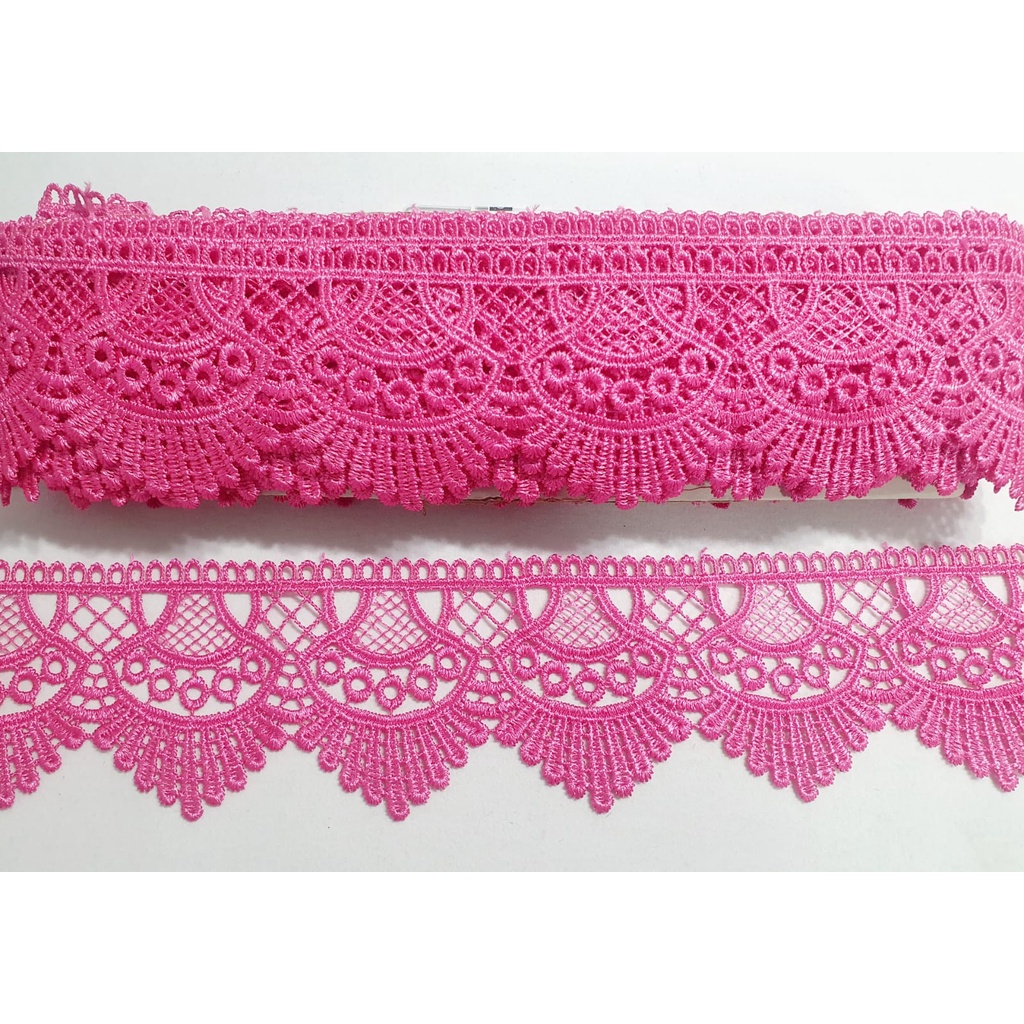 Renda de Guipír CHL-438 Pink Com 6,8cm De Largura - Por Metro | Shopee ...