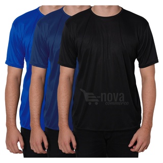 Kit 2 Camisa básica de manga curta de malha esporte corrida academia