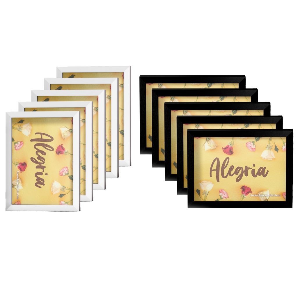 Kit 10 Porta Retratos 10x15 com Apoio e Acrílico