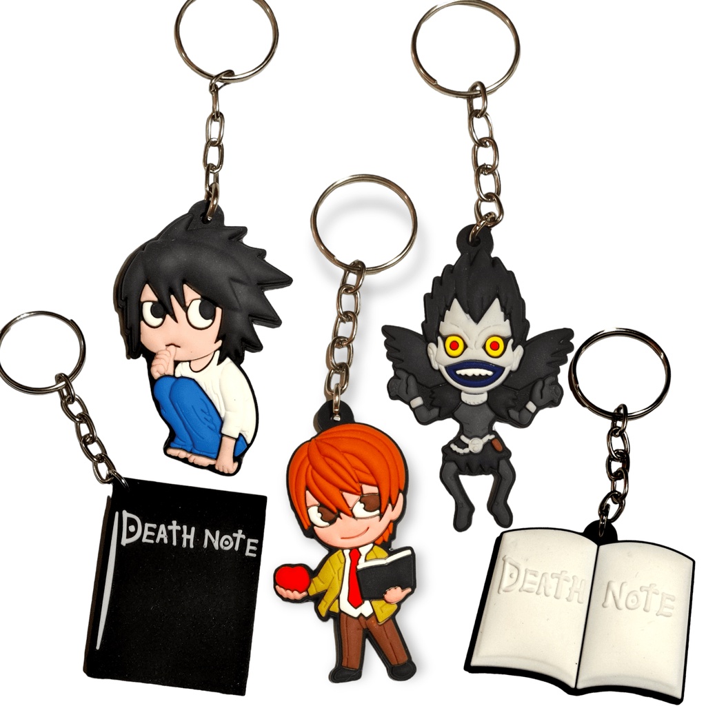 Kit 4 Chaveiros Emborrachados Personagens Anime Death Note