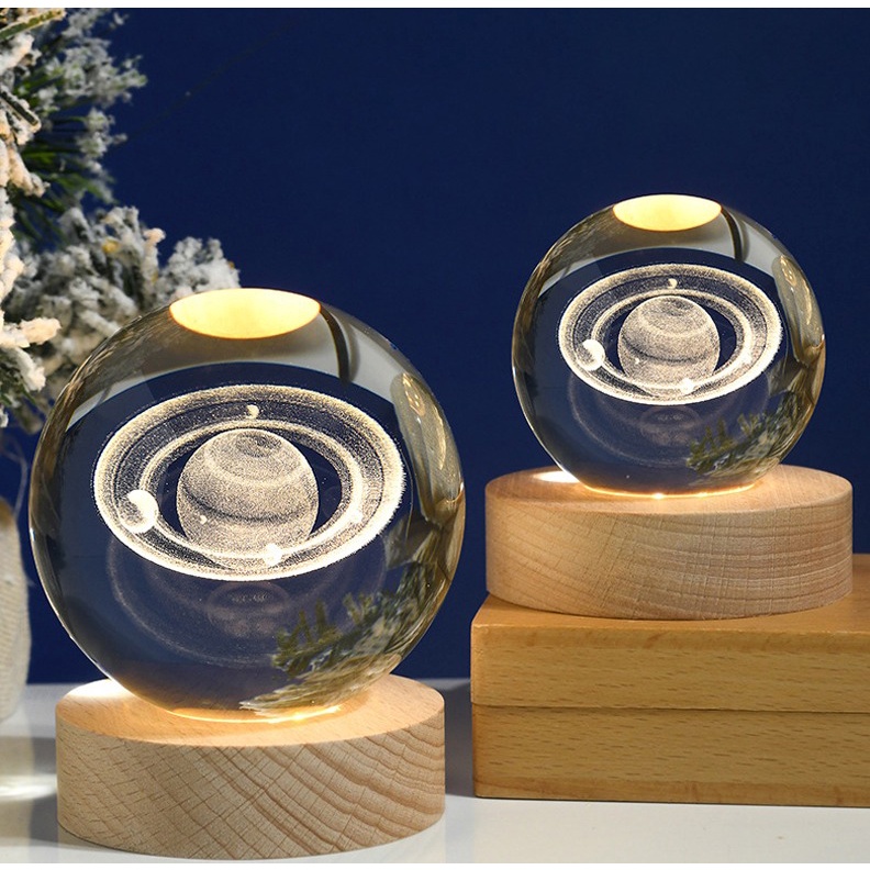 Luminária de Mesa 8CM 3d Lua, Terra, Astronauta, Galáxia