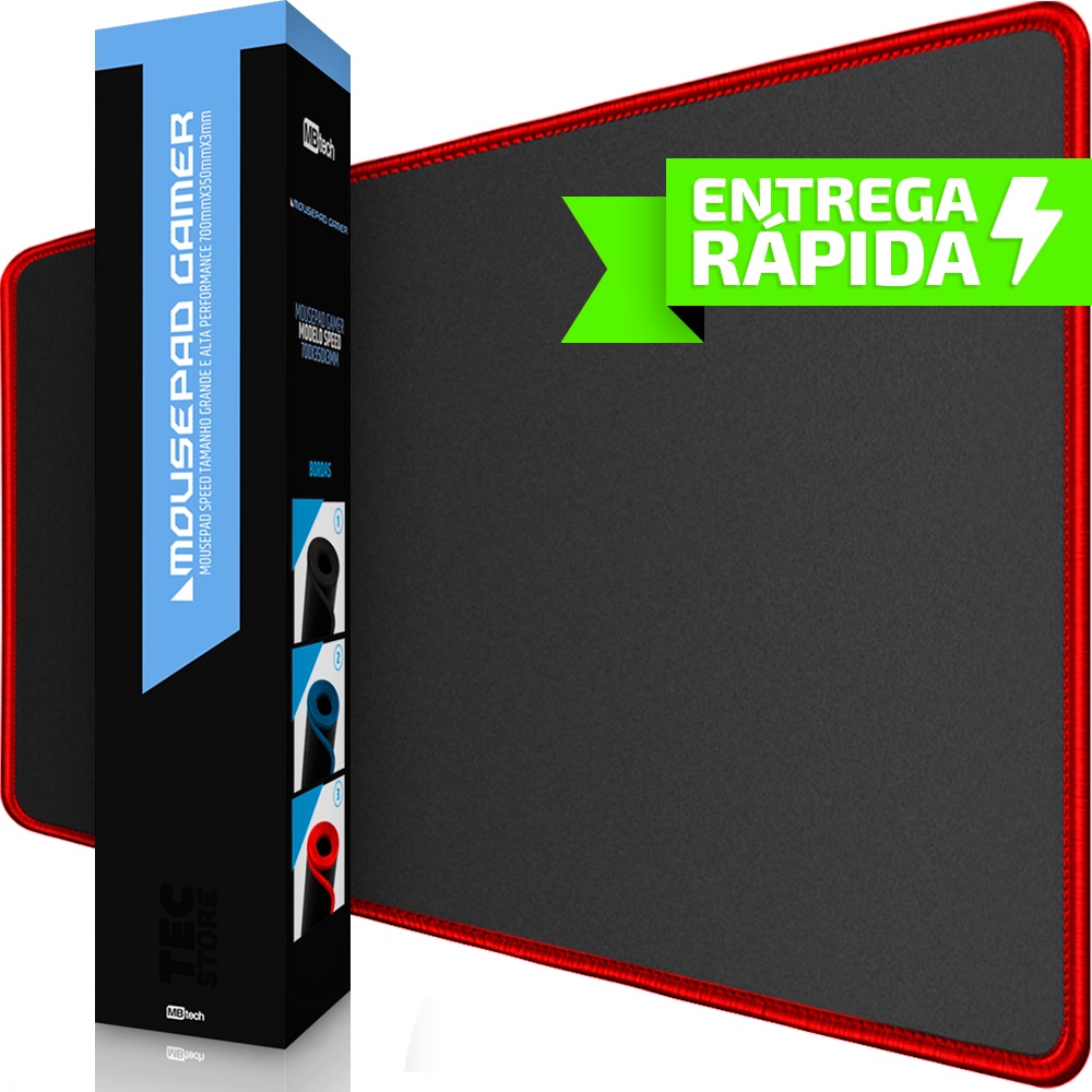 Mousepad Gamer Preto Grande 70x35 Speed Desk Borda Costurada | Shopee ...