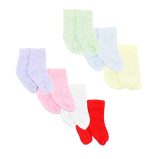 5 Pares Meias Bebê Lisa Recém Nascido Poliamida - Preço de Fábrica - enxoval
