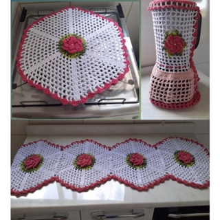 Pin de Cleusa em kit completo para cozinha em crochê  Jogo de cozinha  croche, Crochê para cozinha, Jogos de cozinha