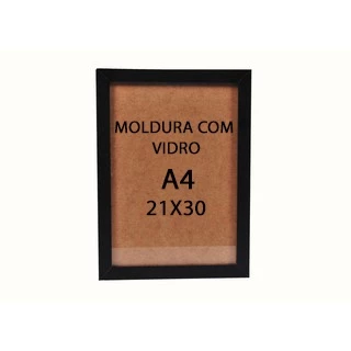 Quadro A4 Certificado Preto Com Vidro 21x30cm