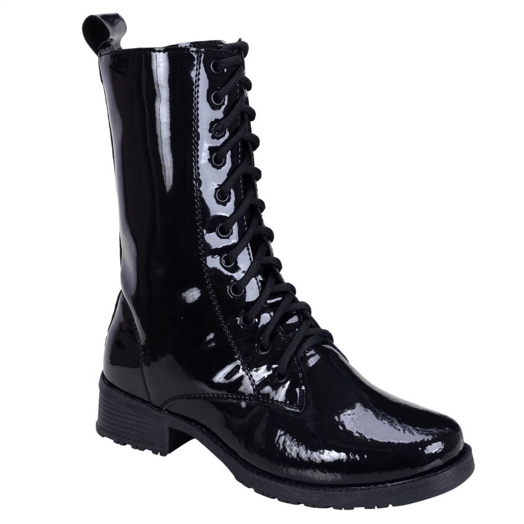 Bota Feminina Coturno Cano Longo de Plataforma Salto Baixo