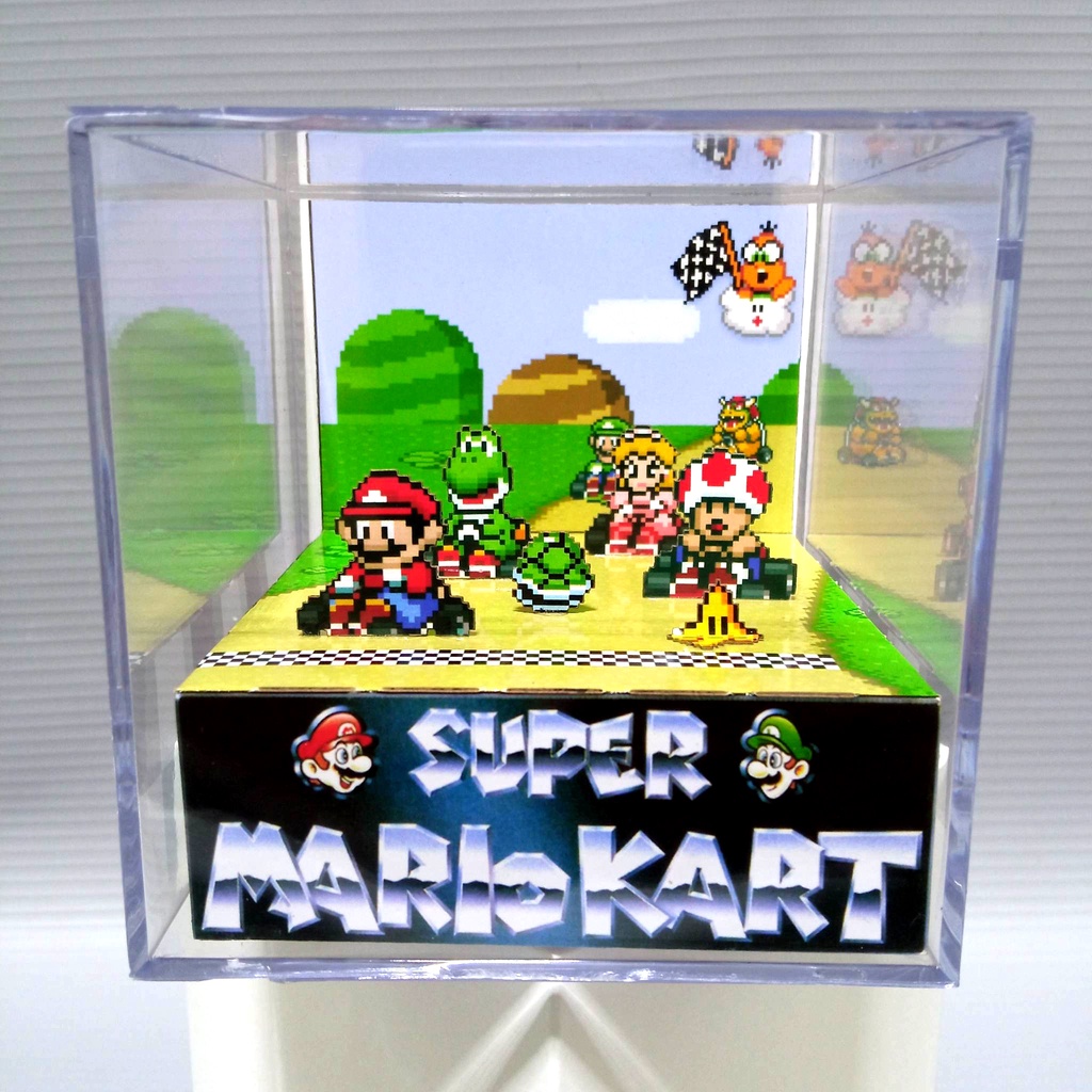 Cubo Diorama Super Mario Kart em Oferta na Shopee