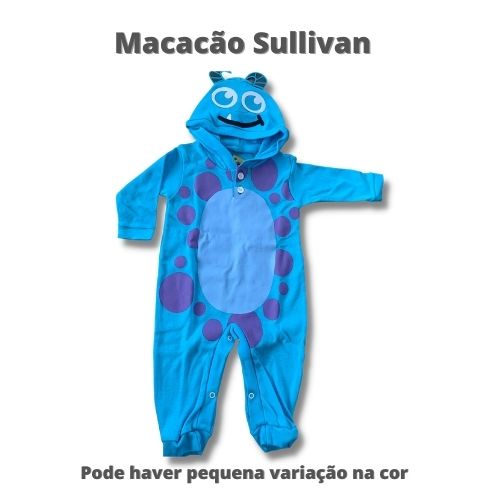 Macacão Fantasia Sullivan Monstros S.A. Mesversario monstros SA. 100% algodão. Roupa para bebê.