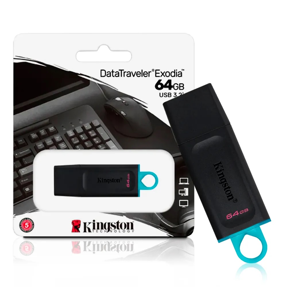 Pen Drive DataTraveler Exodia 64GB Kingston, USB 3.0, Original, Lacrado, 3 Modelos