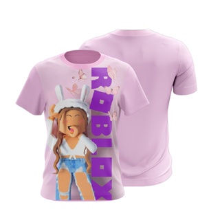 Camiseta Infantil Vitória Mineblox - Roblox - Mangas Pink camiseta do jogo  roblox mineblox game
