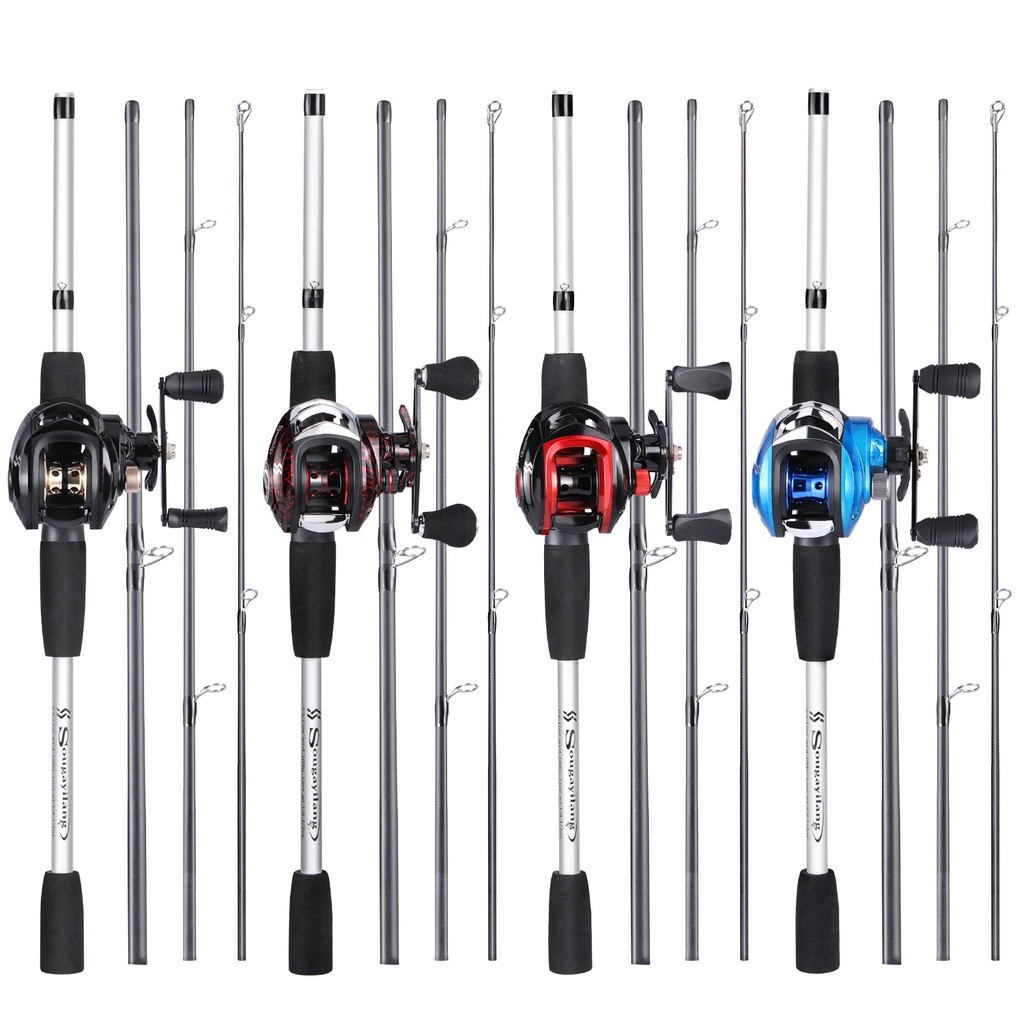 Vara de pesca com carretilha Sougayilang 1.98M 12+1 bb 7.2:1 Max Drag 16KG
