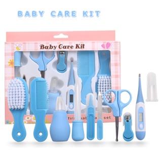 10 Pcs/Newborn Set Kit De Cuidados Com A Saúde Do Bebê Acessórios Cortador De Unhas Escova De Tesoura