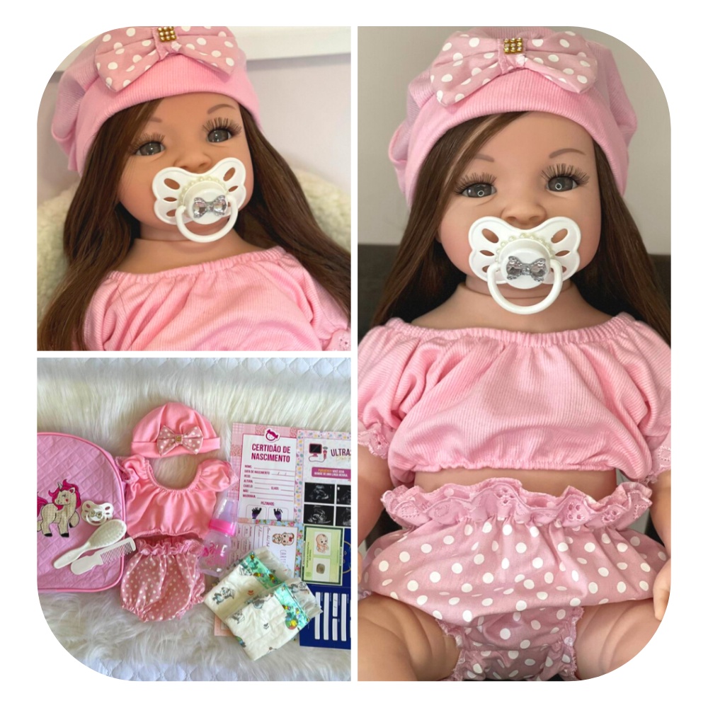 Bebê Reborn Boneca Realista Pode Molhar Corpo Silicone E Acessórios ...