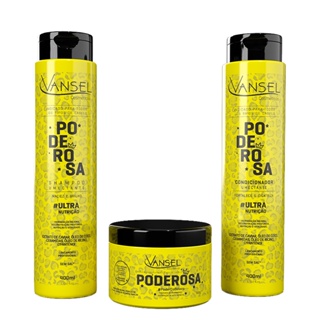Kit Capilar Poderosa Ultra Nutrição 3 Produtos (Shampoo, Condicionador e Máscara) Profissional