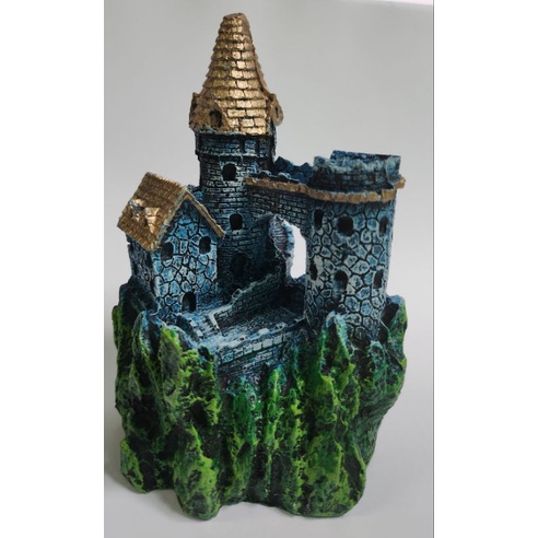 Enfeite Castelo Medieval Decorado Para Aquários Atenção Cor Será Enviado Conforme Estoque Disponível