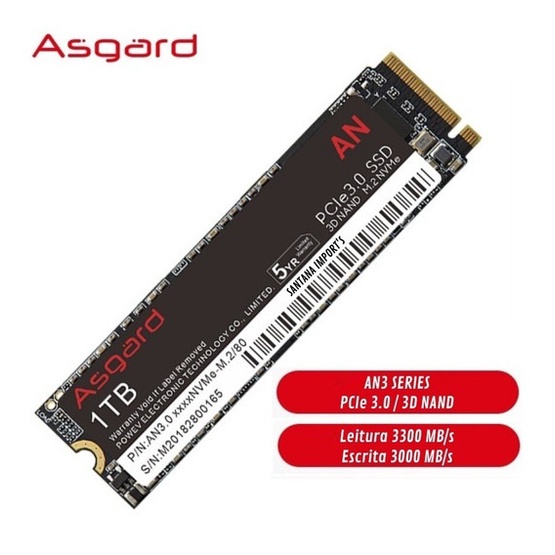 M2 Nvme Asgard 512 GB e 1 TB, até 3300 Mbs, Novo, Lacrado. Pronta Entrega** No Brasil