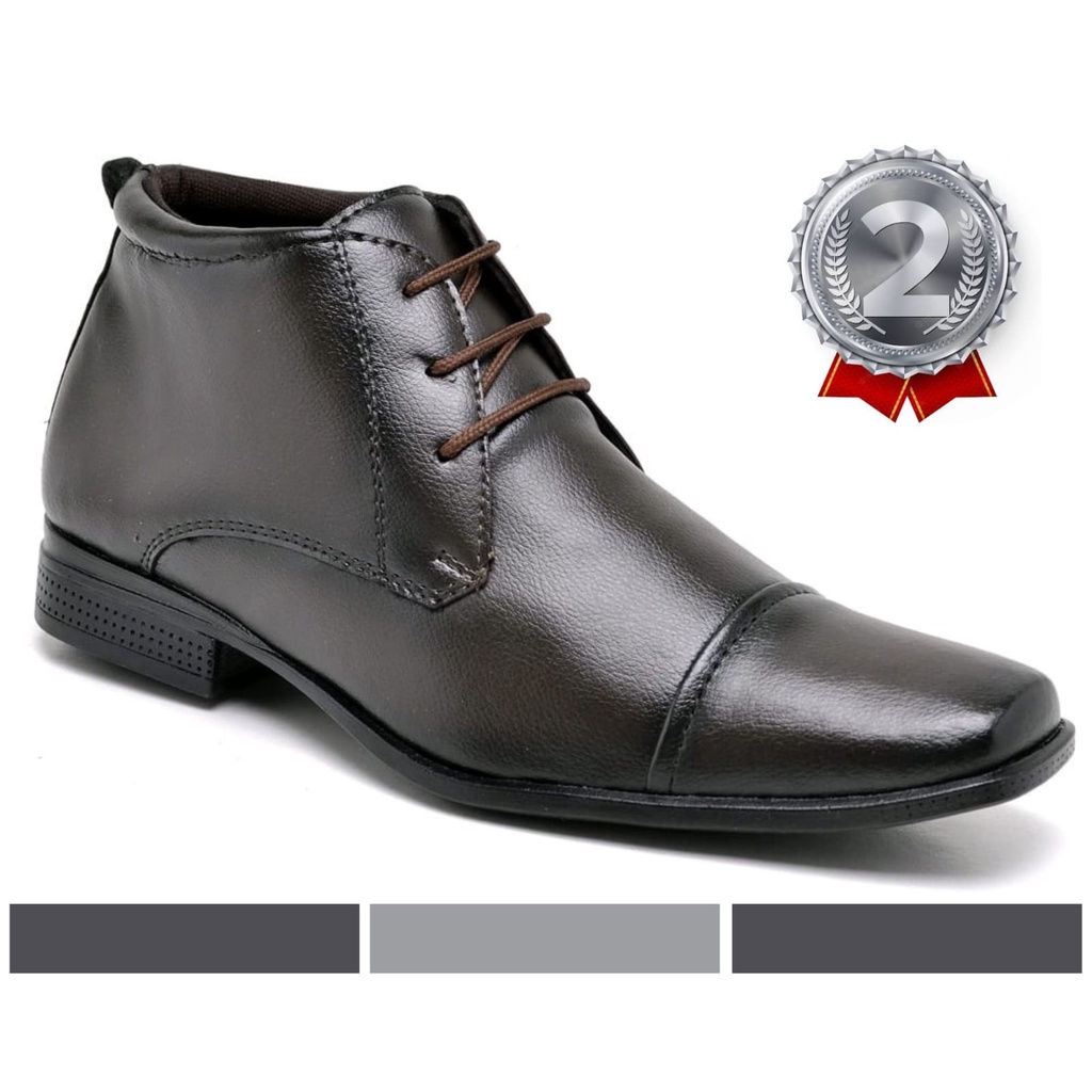 Botinha Social Masculino Bota Em Couro Cano Medio Envio Ja