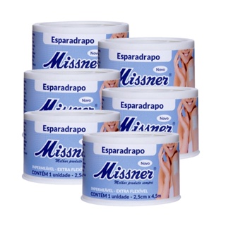 Esparadrapo Impermeável 2,5cm X 4,5m Branco Kit C/6 Missner