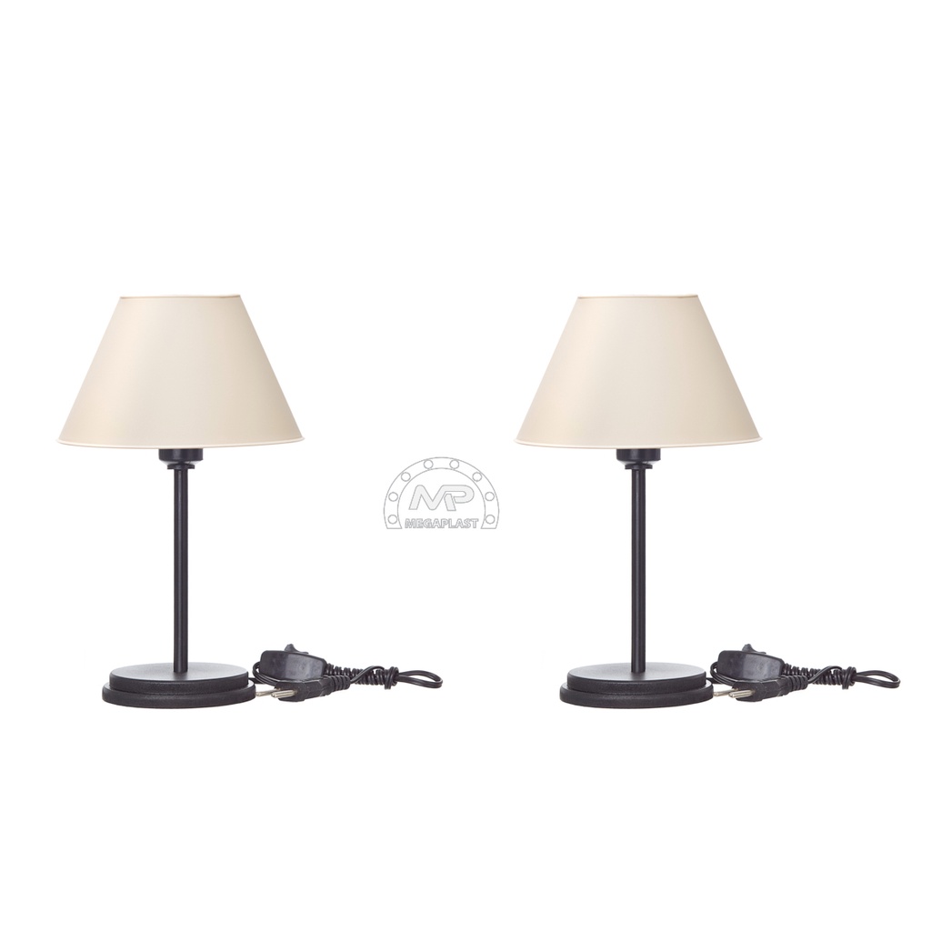 KIT 02 Abajures Retro base mdf preto- Sala, Quarto e Escritório Black Slim