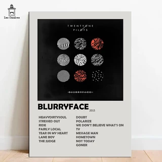 Quadro Placa Decorativa Twenty One Pilots Blurryface em MDF 28x20cm