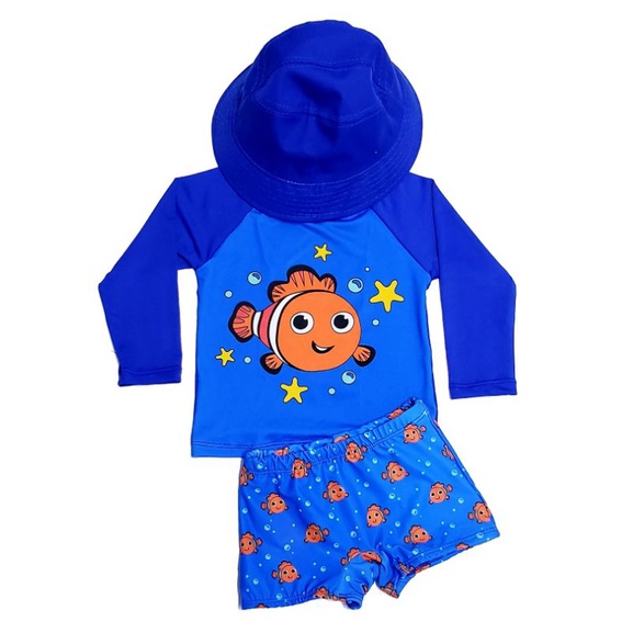 Chapéu Roupa De Piscina Infantil Conjunto Com Chapéu Bebe Menino
