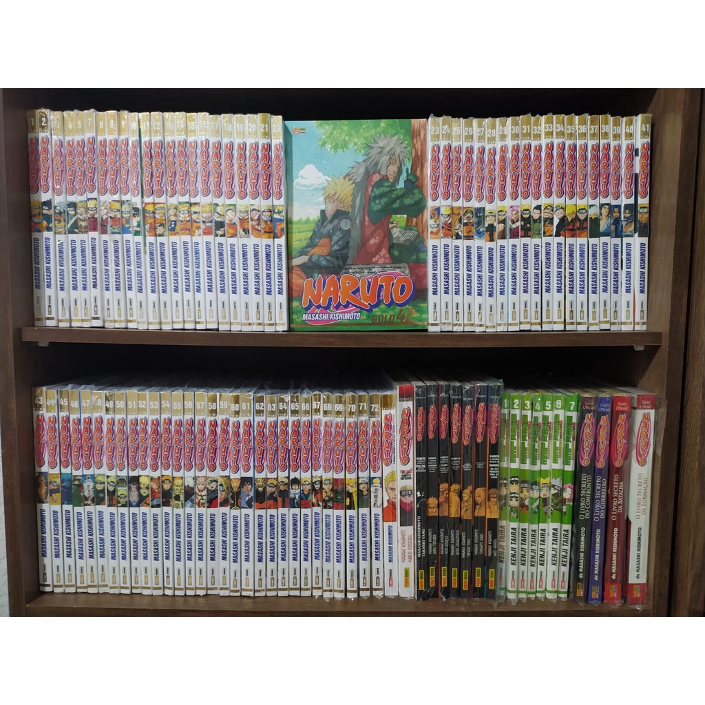 Coleção Mangá Naruto Gold Completa (Reimpressão) + Rock Lee + Novels + Gaiden + Databooks + Marcadores