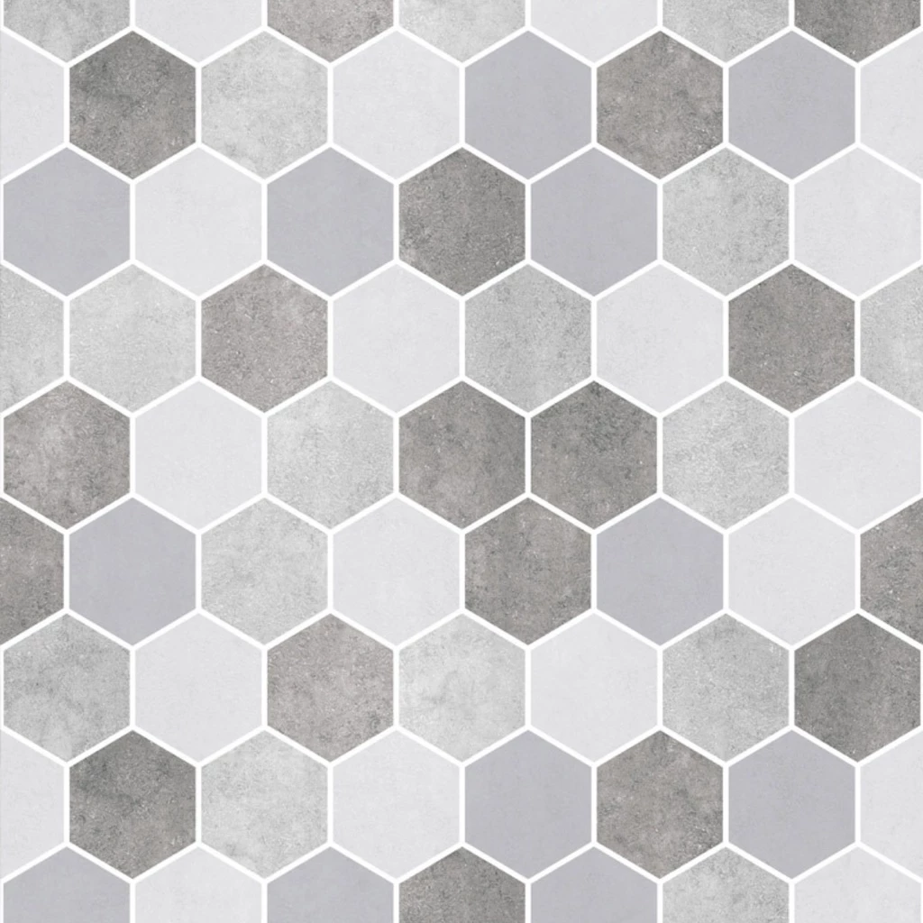 Papel de parede colmeia cimento queimado
