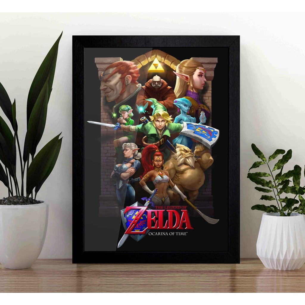 Quadro The Legend of Zelda Ocarina of Time A3 - com Acrílico Na