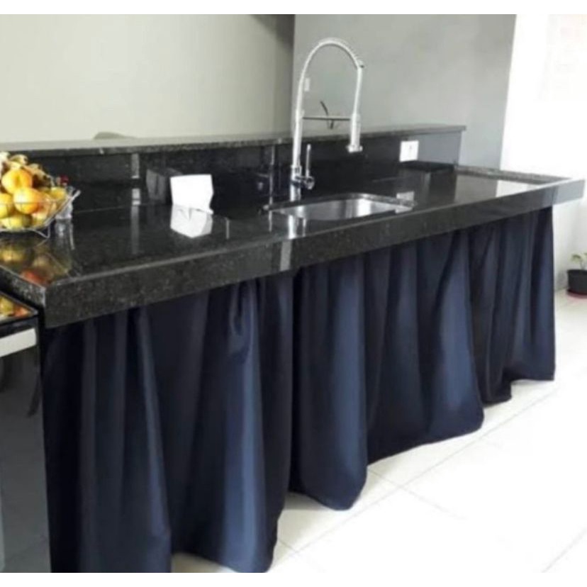 Cortina para Pia de cozinha Lisa Uma Parte Só de 1,40m x 0,80cm Cortina Pequena