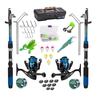Kit Barato Completo 2 Varas+2 Molinetes+1 Estojo Promoçâo