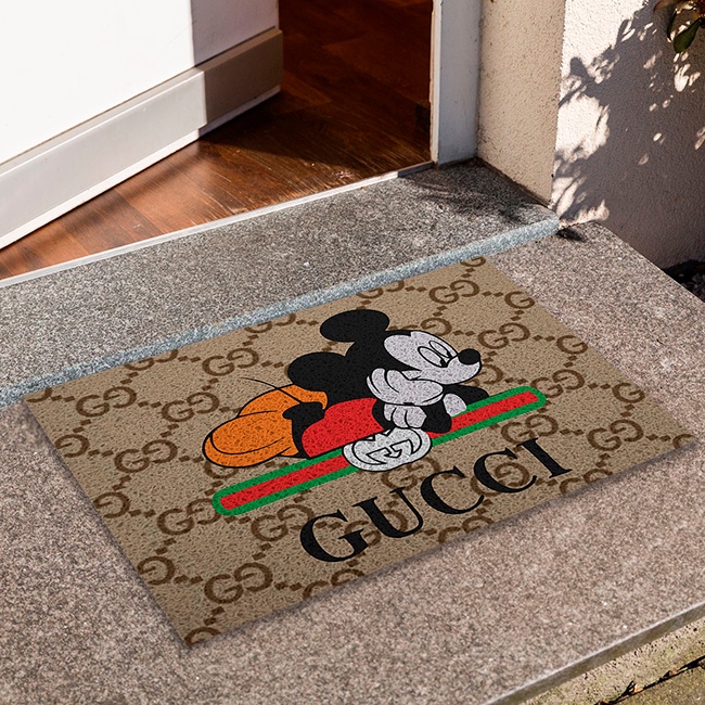 Tapete Capacho Para Porta Divertido Mickey Gucci ca36
