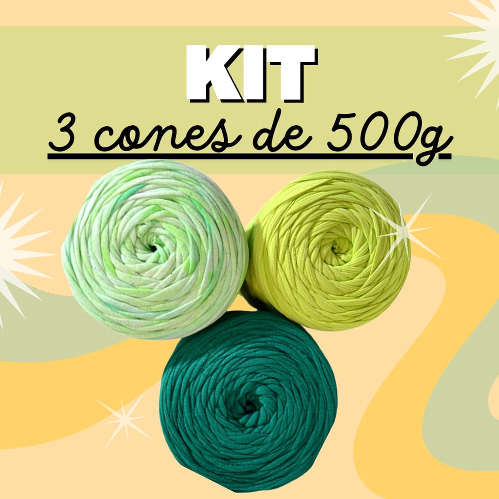 Fio de Malha Residual , Linha de Crochê, Kit 3 Cones de 500g Espessura Fina, Leia Atentamente o Anuncio Antes de Comprar