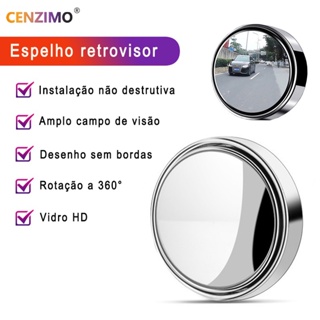 360 graus hd ponto cego espelho ajustável para carro reverso