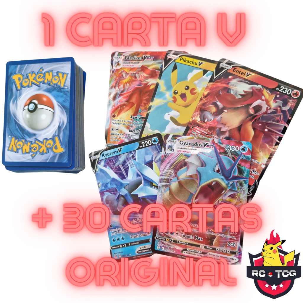 Carta Pokémon Ultra Rara V 100% Original - Escolha a sua - Escorrega o Preço