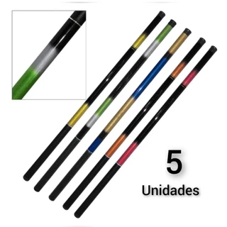 Kit Pesca Barato 5 Varas Telescópicas Tilápia 2,10 Até 3,60