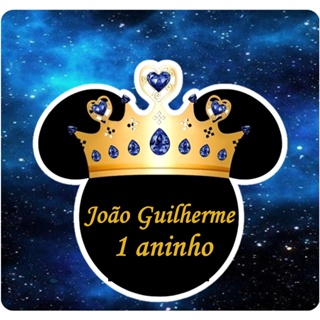12 Adesivos do Mickey realeza 9cm x 9cm personalizados.