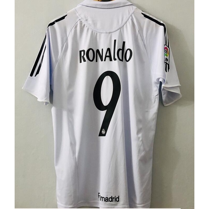 Real Madrid Retro Futebol Jersey 05 06 RONALDO 9 Top Adulto